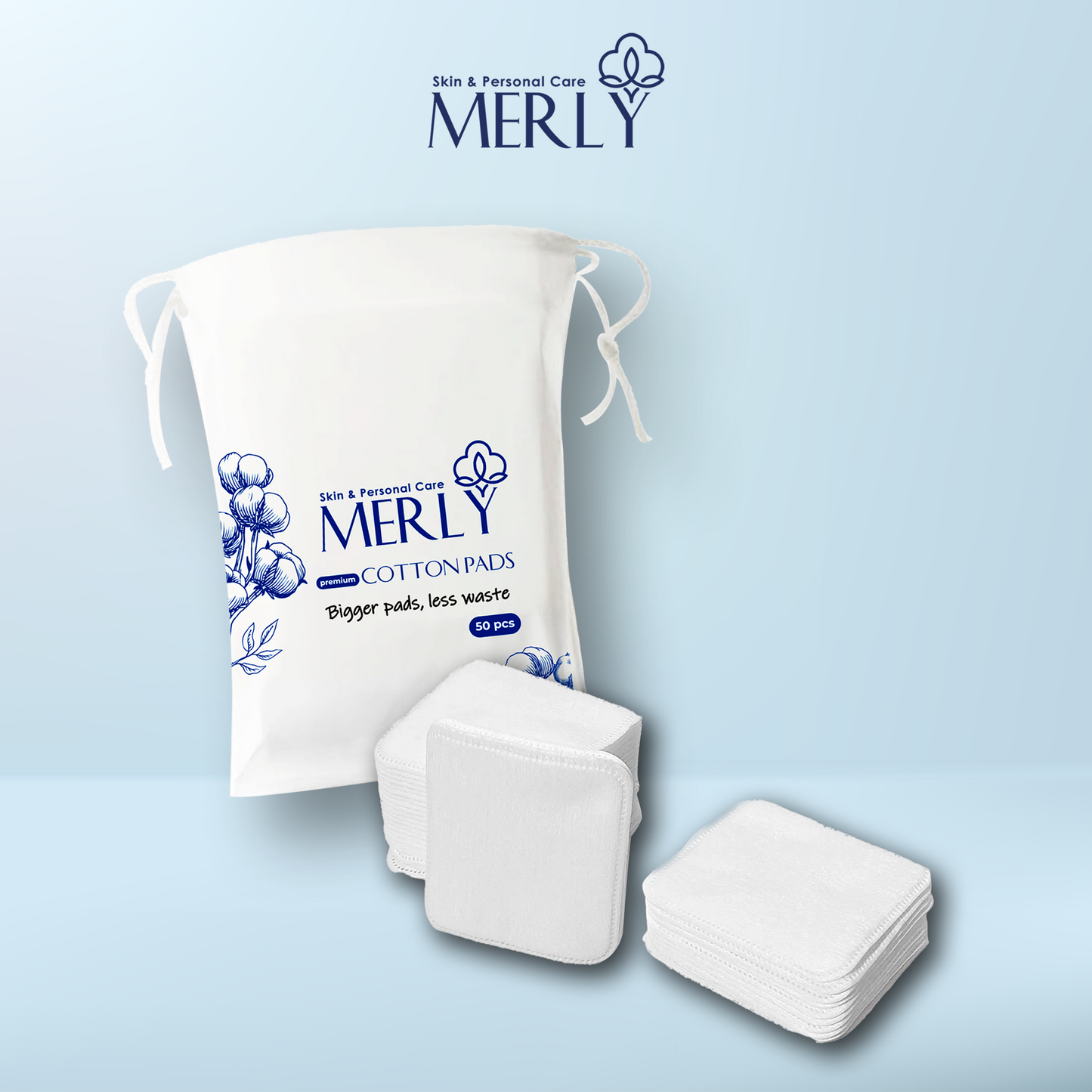 Cotton Pads Rectangular Shape, Large Size, 2.7"×2.9"